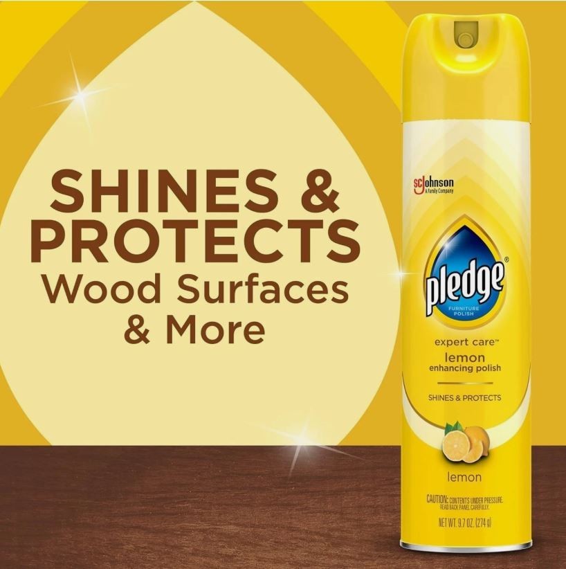 Pledge Enhancing Polish, Furniture & Wood Spray, Lemon Scent, 9.7Oz (Pack of 3)