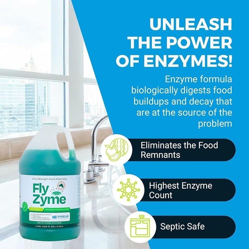 Fruit Fly Eliminator Enzyme Drain Cleaner Gel Safe Organic Remover Kitchen Bar