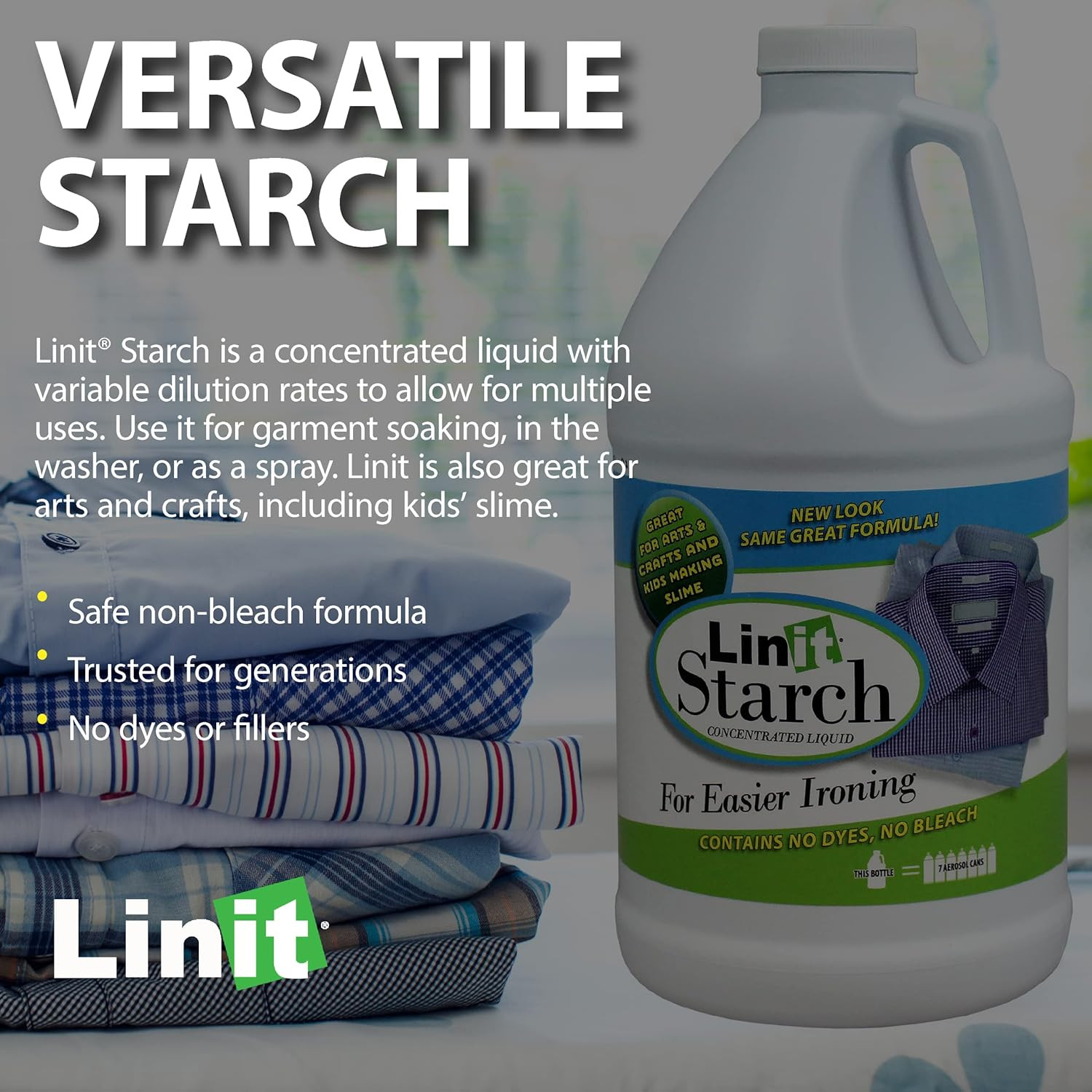 Linit Starch Crisp Classic Finish 64 Oz – Liquid Starch for Ironing Clothes a…