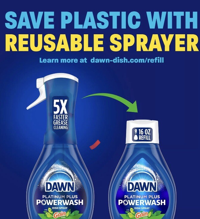 2 PACK Dawn Powerwash Gain Original Scent Spray Refills, 21.5 fl oz each NEW