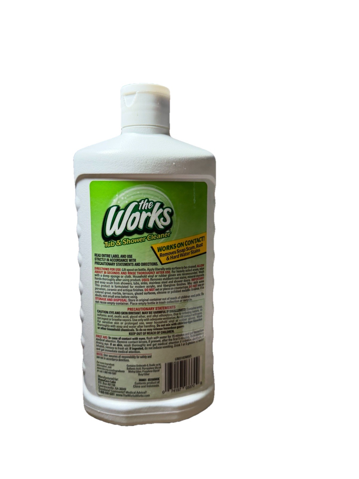 The Works, Tub & Shower Cleaner 16 fl oz Hard Water Rust New Old Stock See Image