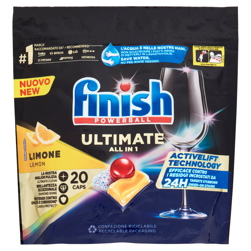 Finish Powerball Ultimate All In 1 Lemon 20 Pcs 258G