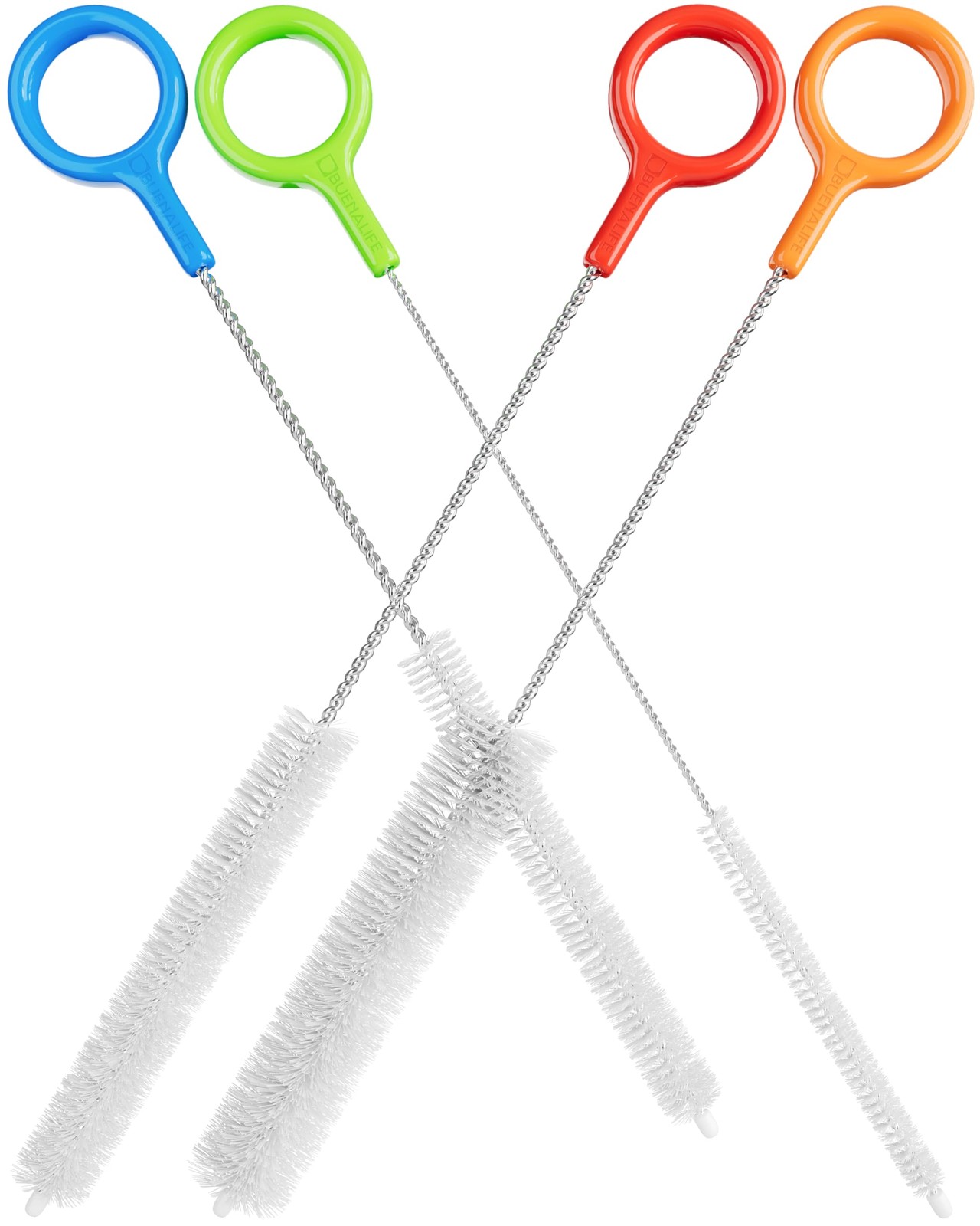 Heavy Duty Cleaning Brushes Set of 4 Extra Long Straw Cleaners for Metal and…