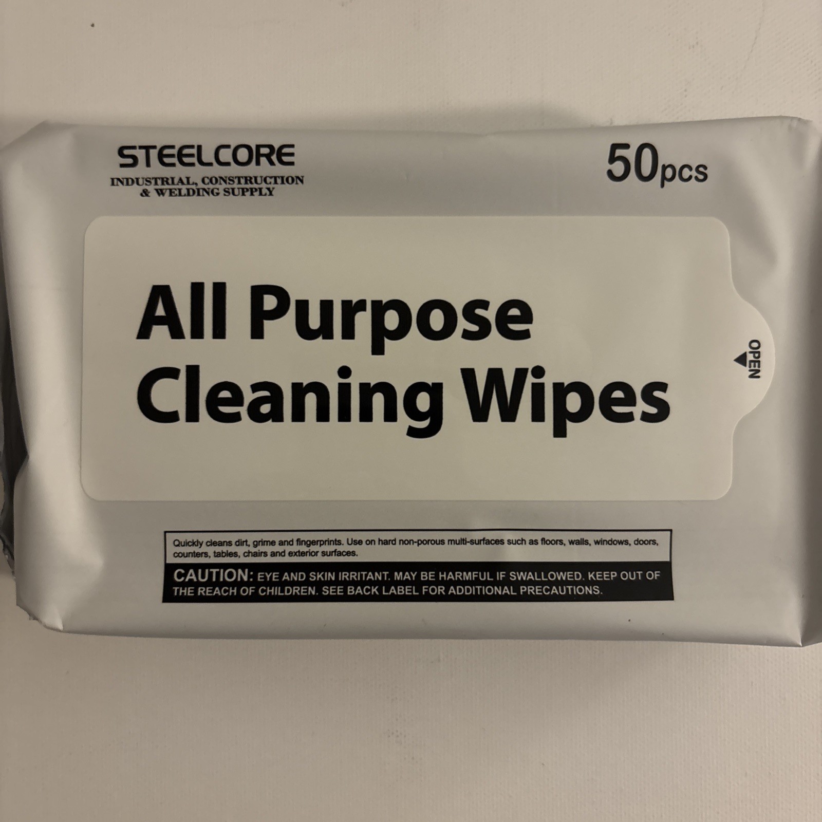 5 Packs (50 pcs per pack) Steelcore All Purpose Cleaning Wipes-250 Total Wipes