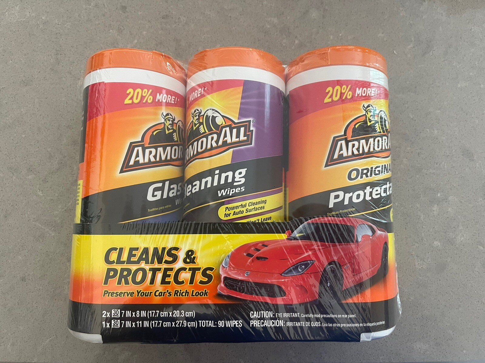 Armor All – 18782 Protectant, Glass and Cleaning Wipes, 30 Count Each (Pack of 3