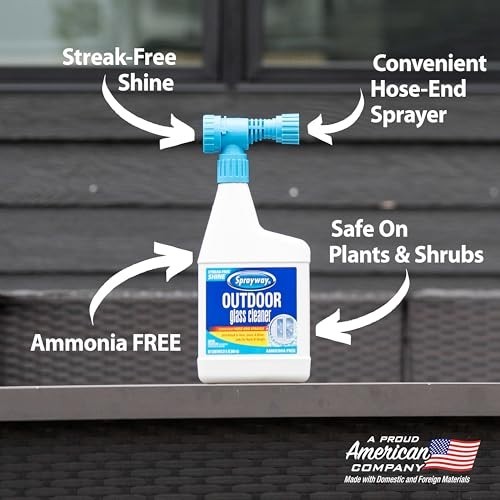 Streak-Free Outdoor Glass Cleaner 32oz – Pack of 6 | Foaming Action for Windows