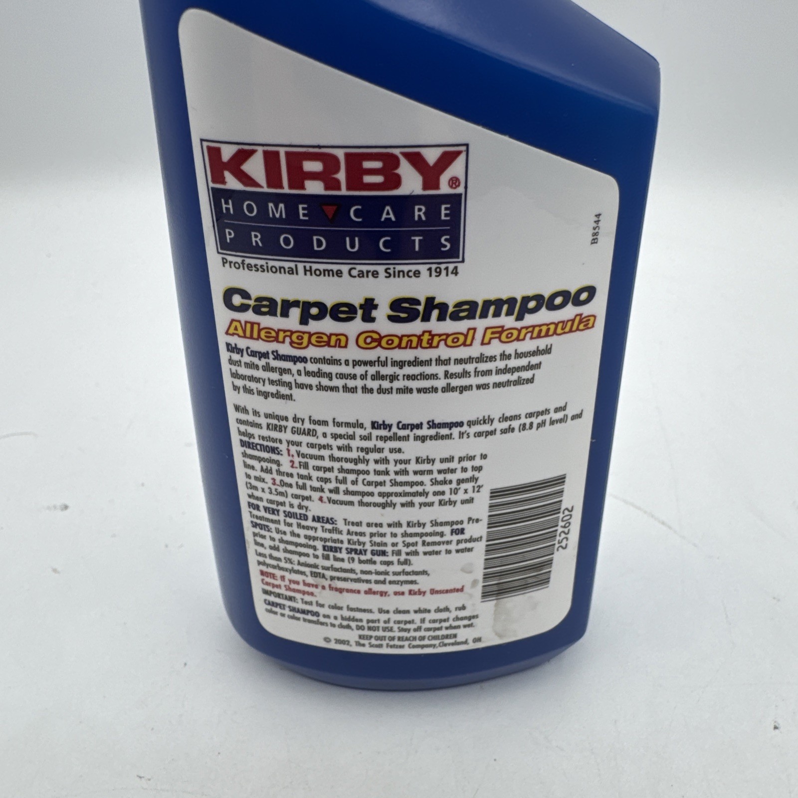 NEW Kirby 12 fl oz Home Care Products Carpet Shampoo Allergen Control Formula
