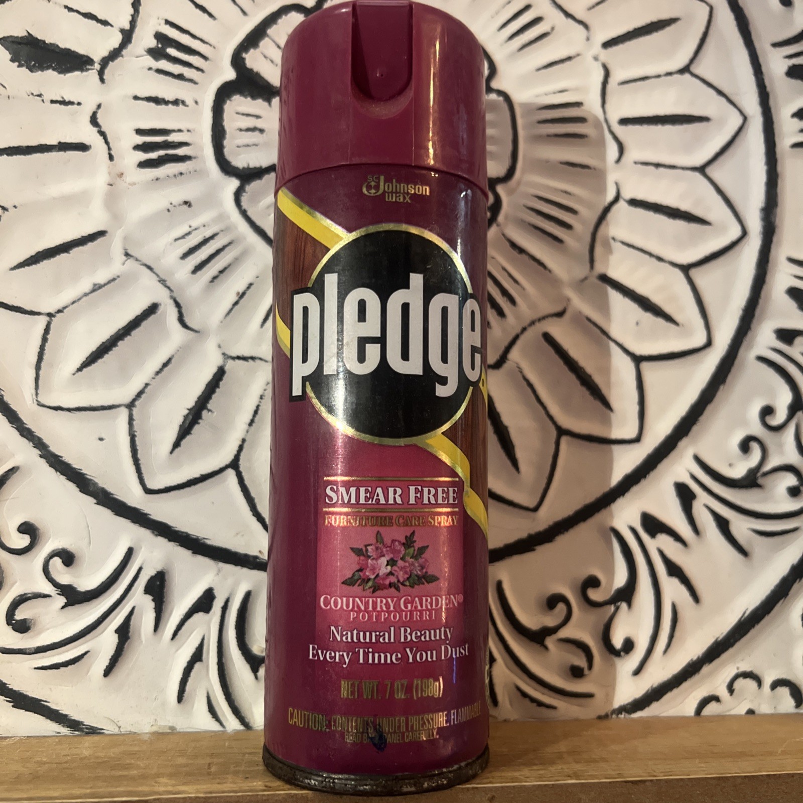 Vintage PLEDGE with GLADE COUNTRY GARDEN FURNITURE Polish Spray 1996 7 oz NOS
