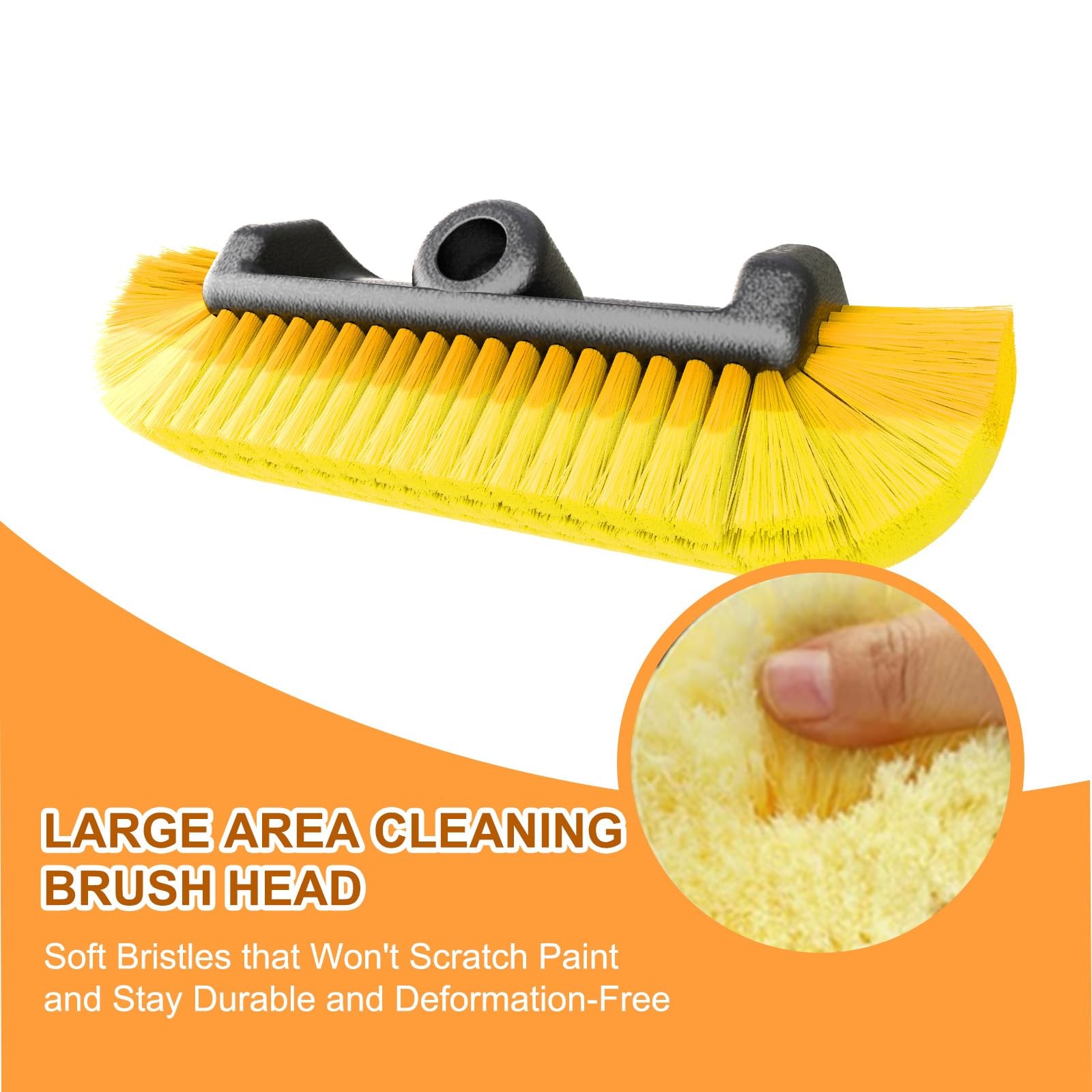 Car Wash Brush, 16FT Telescopic Car Wash Brush with Long Handle, 12-Inch Soft…