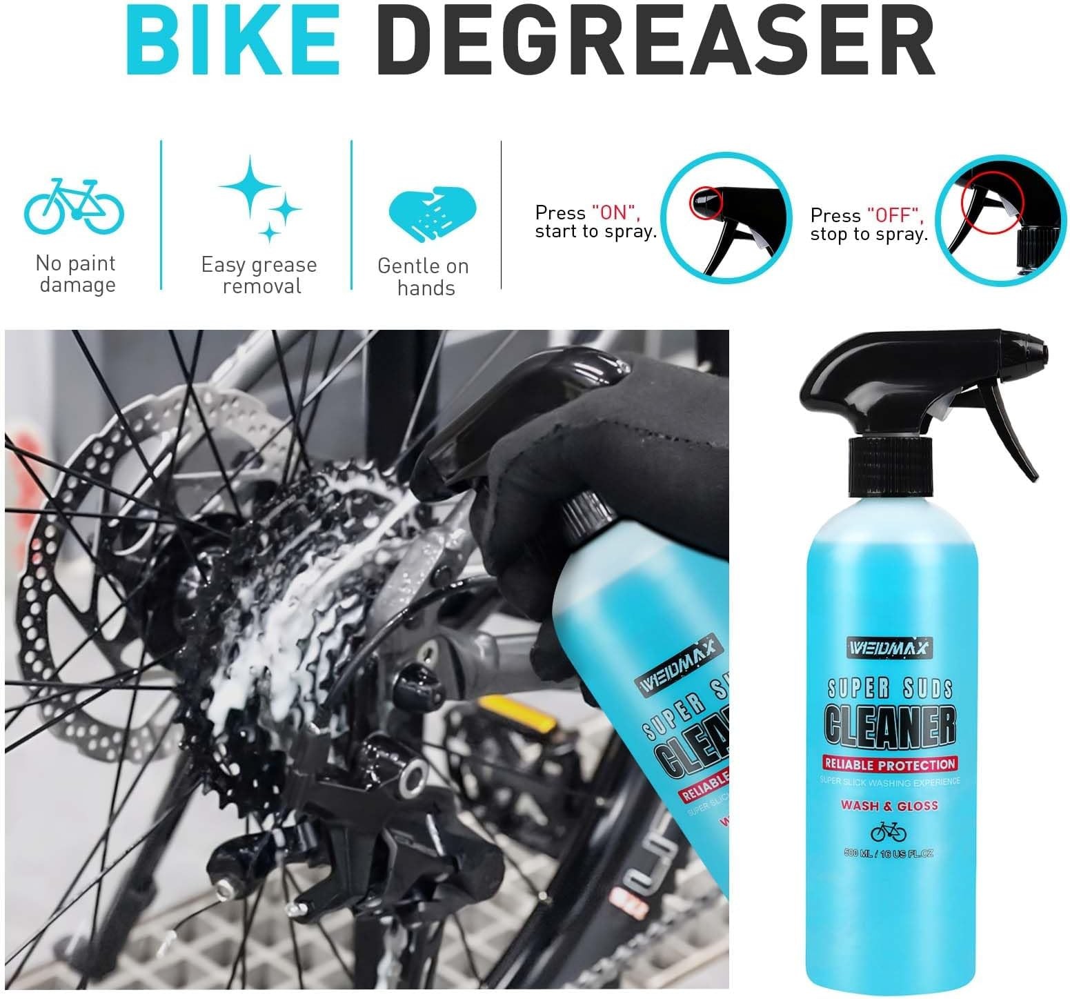 Bike Cleaner Set, 500ML – Fast-Action, Bike chain cleaner 120ml Chain Lube Br…