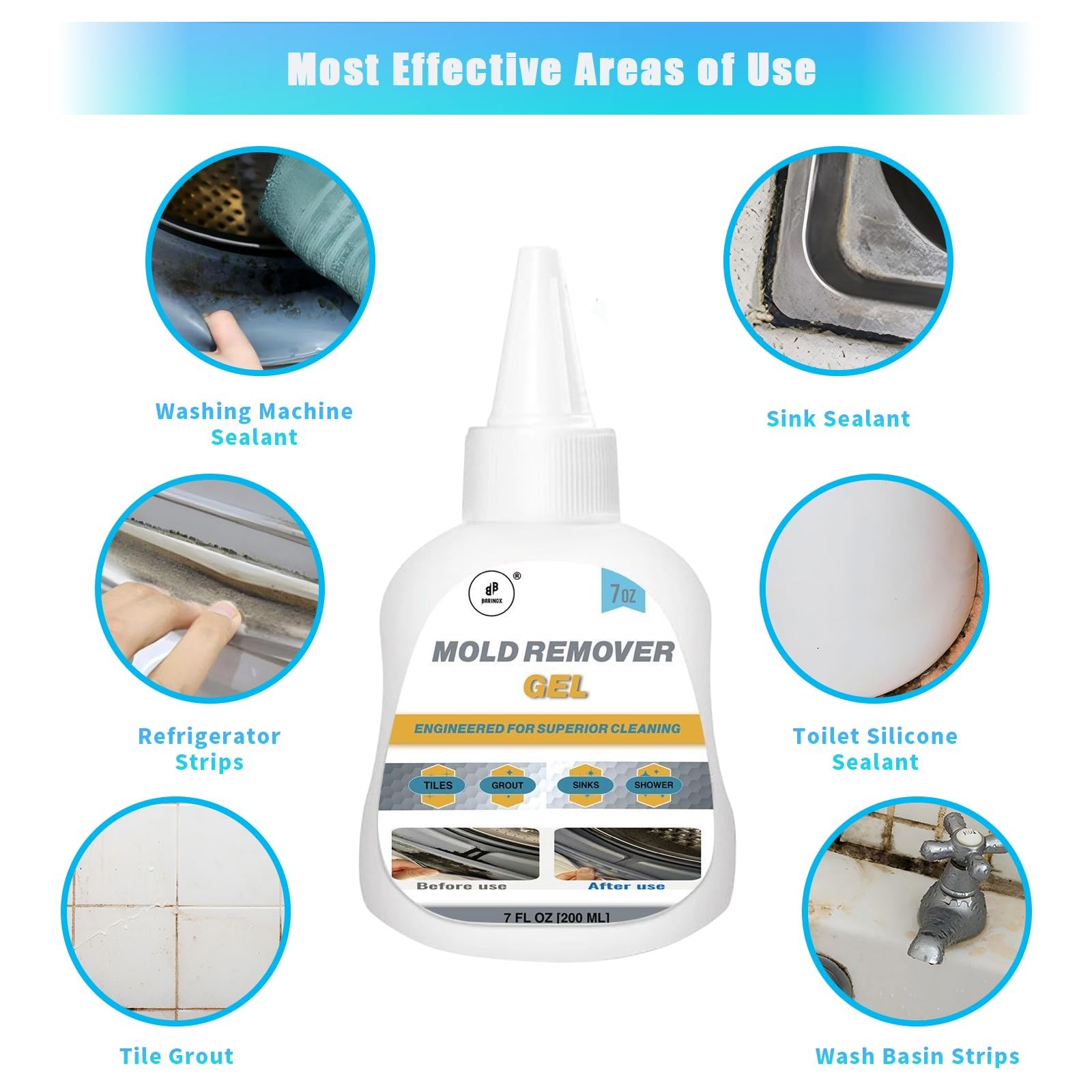 Household Mol-d Remover Gel – Stain Cleaning Gel Kit – 14 FL Oz / 10 in 1 Pre…