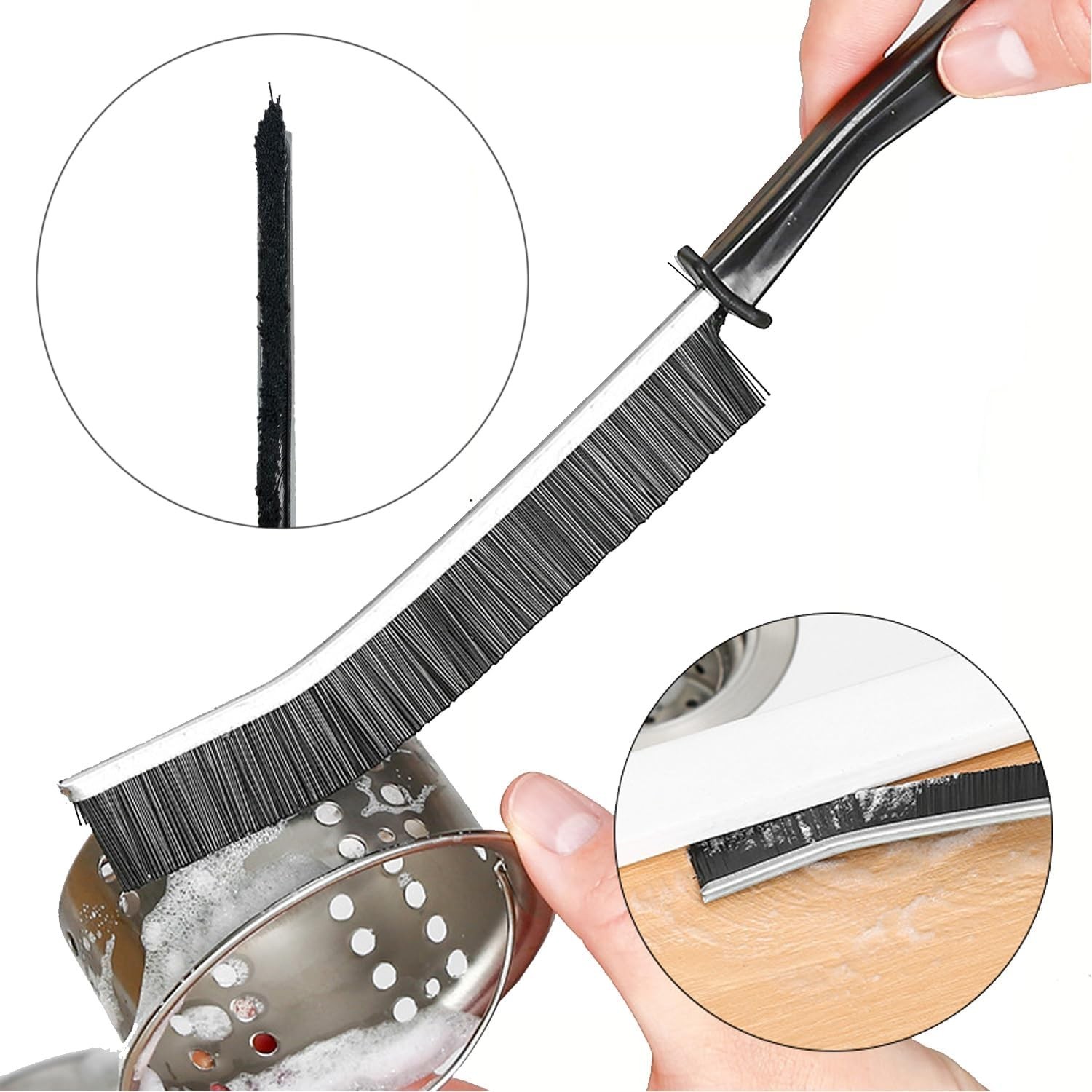 Compact 3-Pack Cleaning Brushes for Easy Dirt Removal in Hard-to- Areas