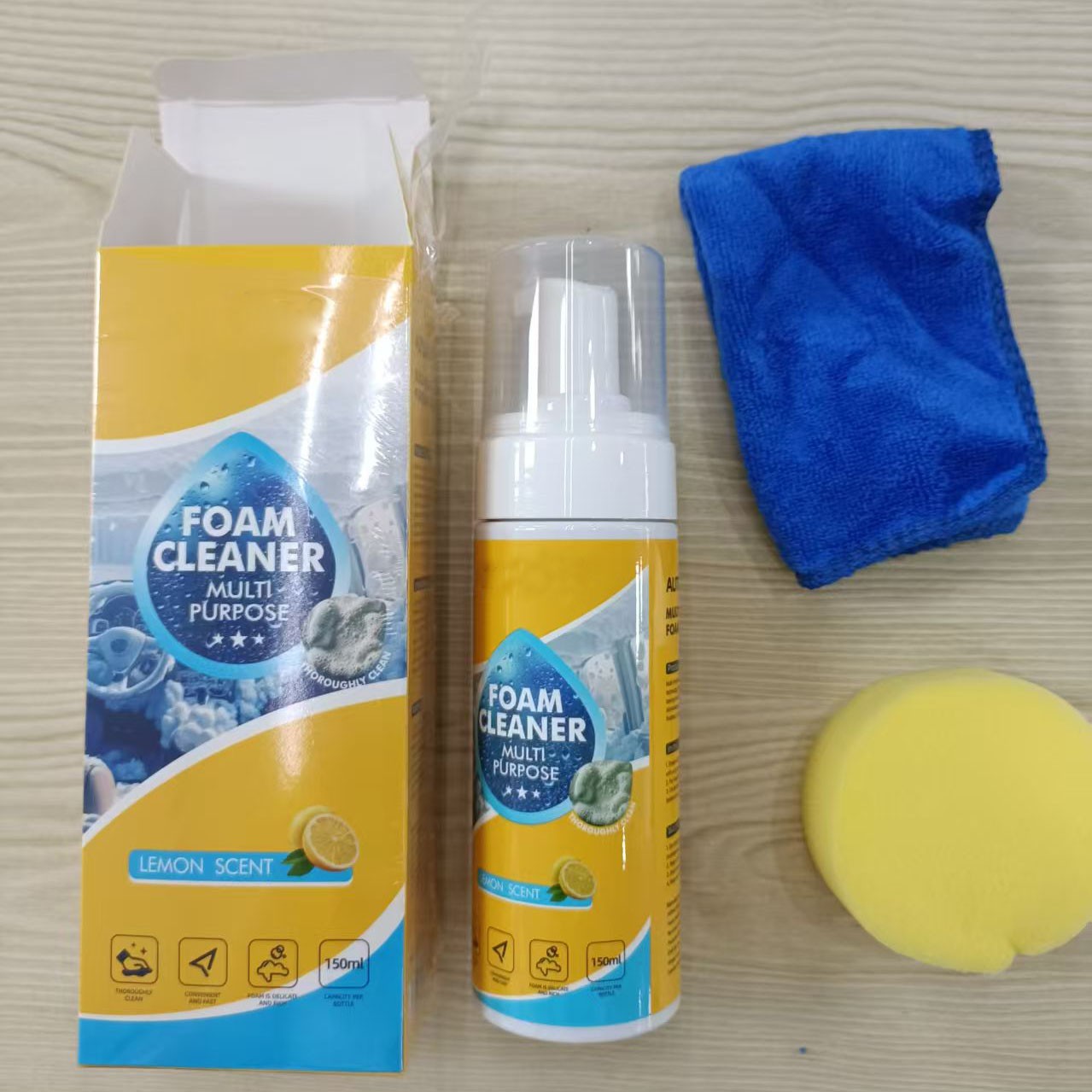 150ml 4-in-1 Multi-Enzyme Foam Cleaner,All-Purpose Spray 5oz with Sponge & Towel