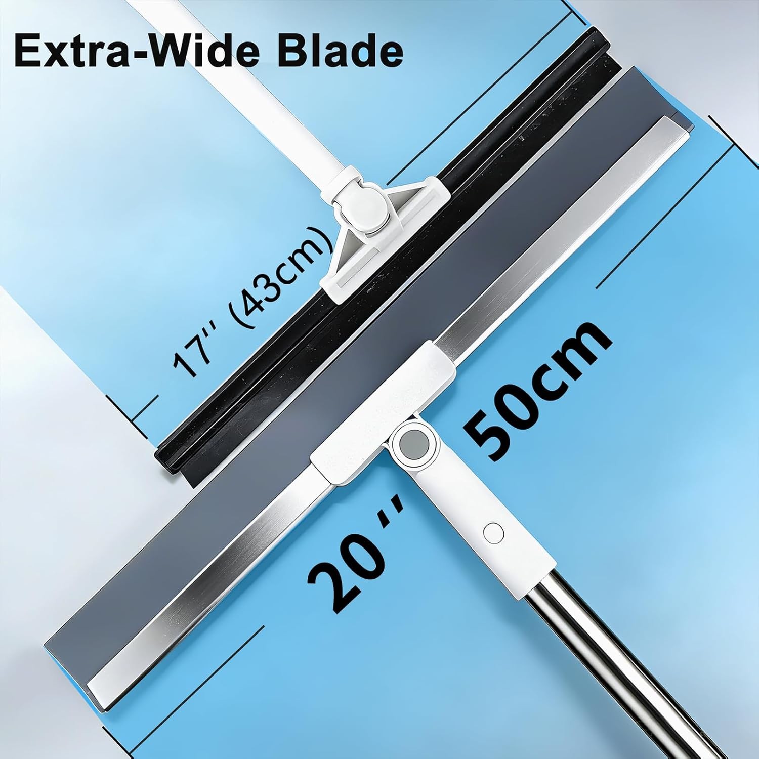 20” Large Floor Squeegee for Concrete Floor with 51”-58” Telescoping Stainles