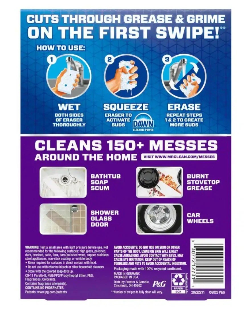 Mr. Clean Magic Eraser Ultra Foamy AllPurpose Cleaner Dawn Cleaning Pad 5 Pk NEW