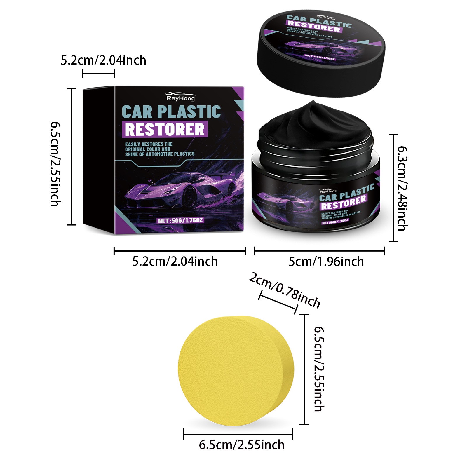 Plastic Restorer For Cars,Scratch Repair/Cleaner,Restore Faded Plastic Surfaces