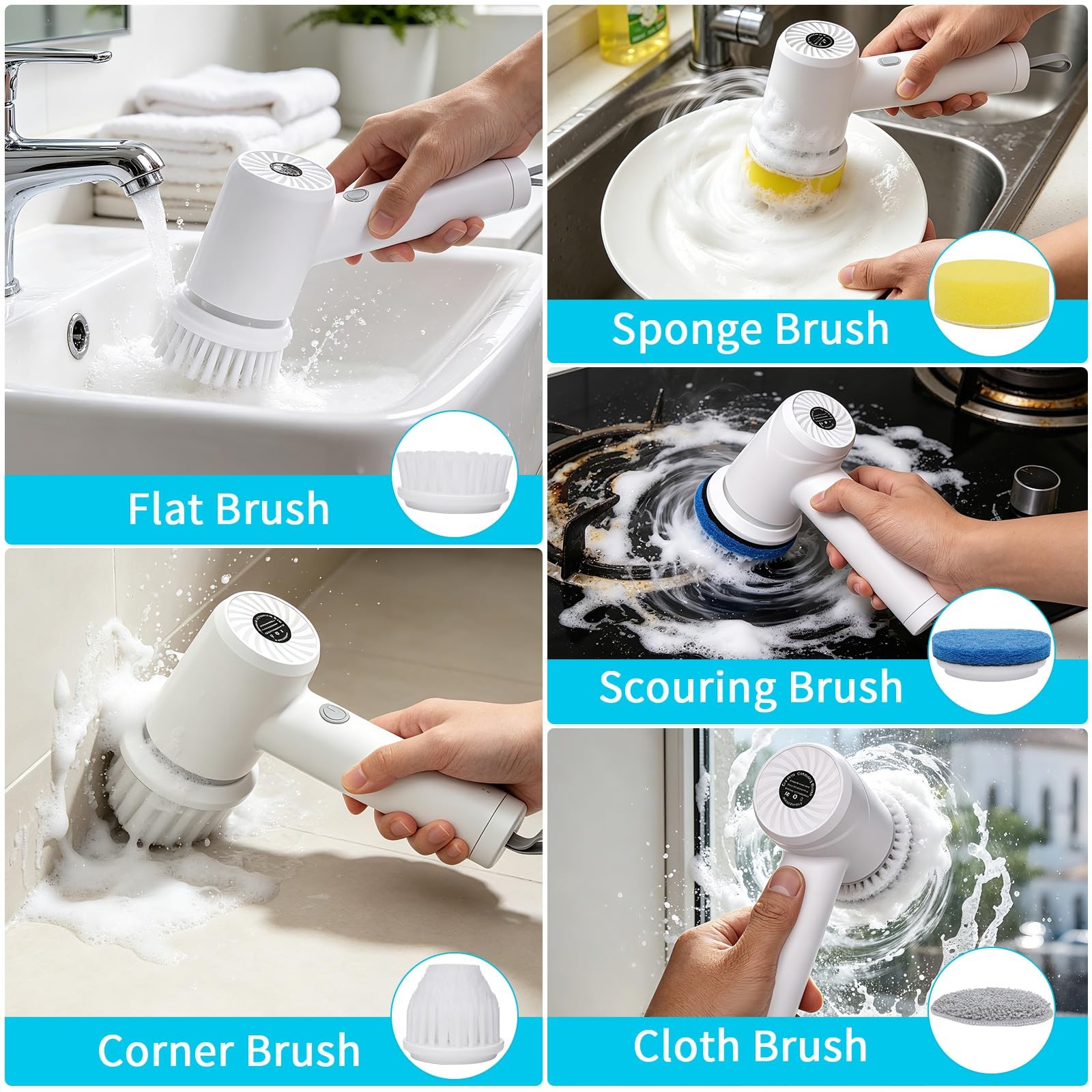 Spin Scrubber,Cordless Bathroom Cleaning Brush with IPX7 Full Body Waterproof…