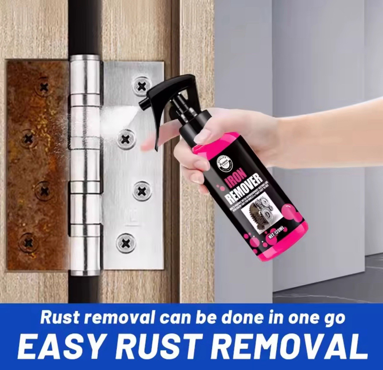 Rust Remover Spray 120ml Metal Cleaner Iron Rust Stain Removal Solution