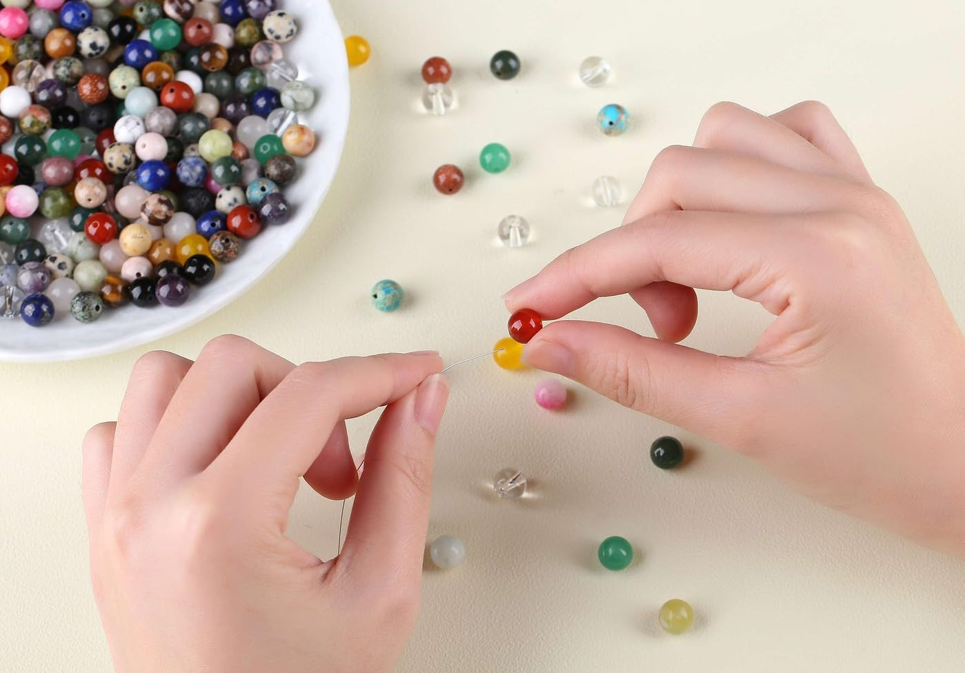 Multicolor 100PCS 6Mm round Natural Stone Beads for DIY Jewelry Making