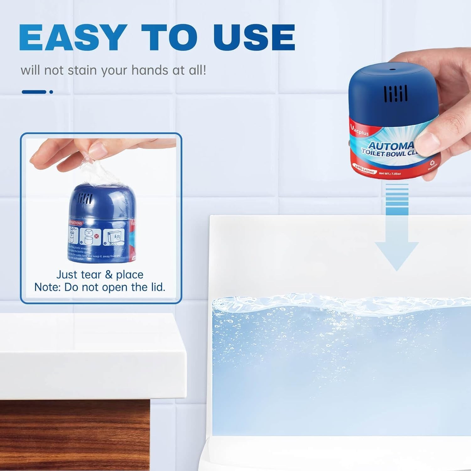 Toilet Bowl Cleaners – 3 Pack, Krazy Clean Automatic Long-Lasting Toilet