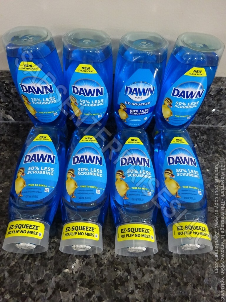 8 Dawn New Clean Scent EZ-SQUEEZE Dishwashing Liquid Dish Soap 14.7 FL oz. NEW