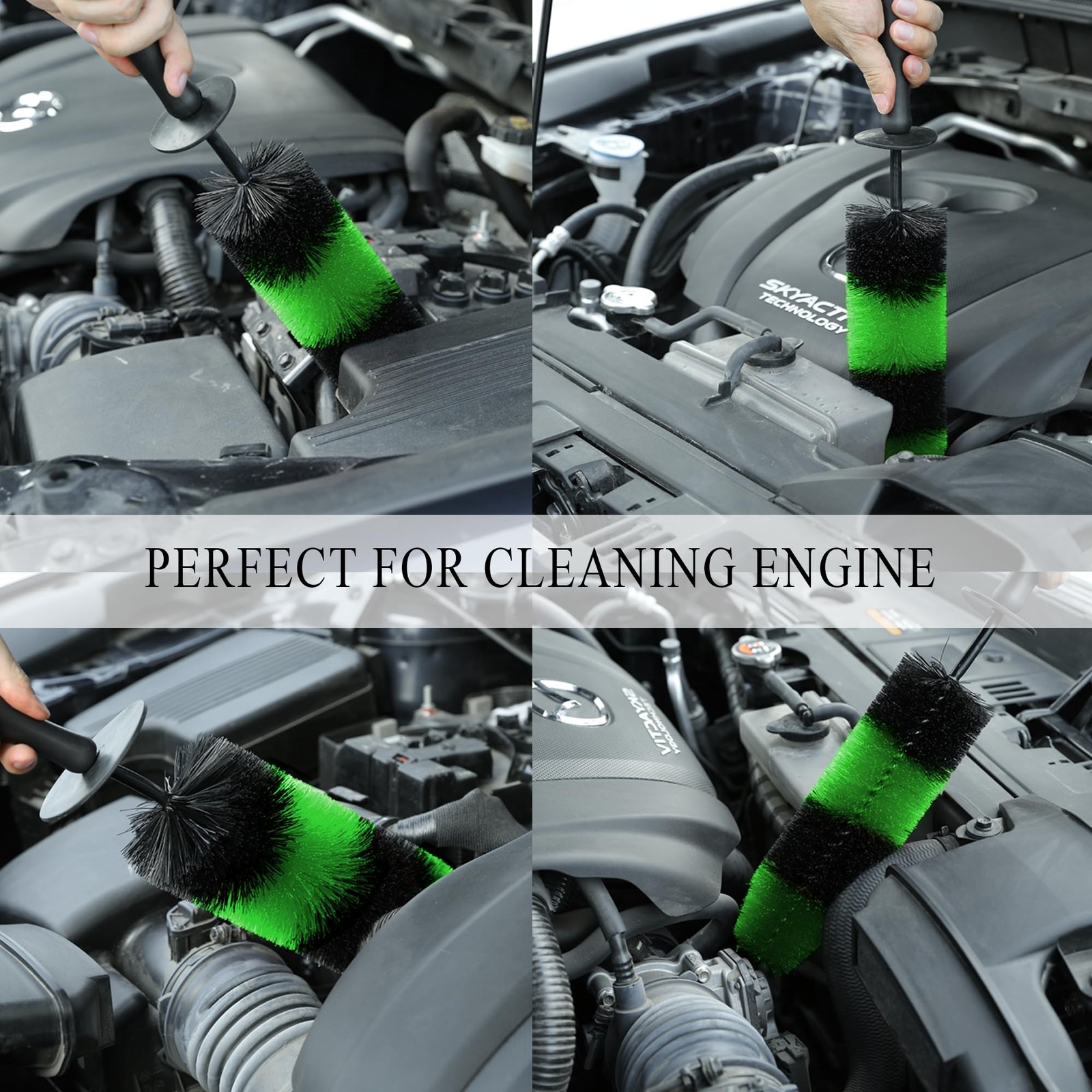 Wheel & Tire Brush Long Soft Bristles for Rims Wheel Wells Exhaust Tips Green