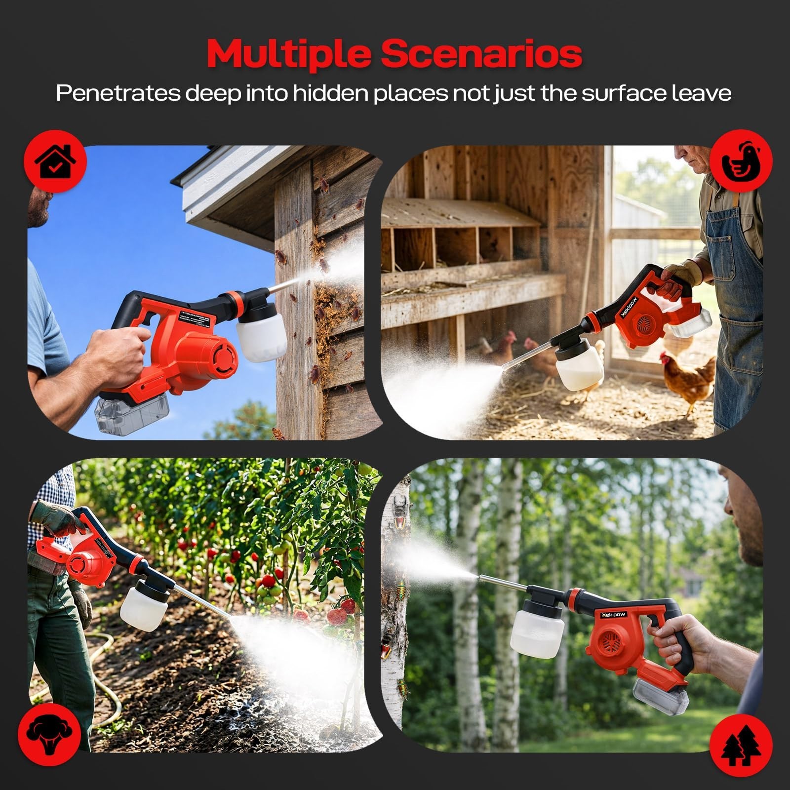 Electric Diatomaceous Earth Duster for Garden – 800mL, Variable Speed, 2-in-1 Sp