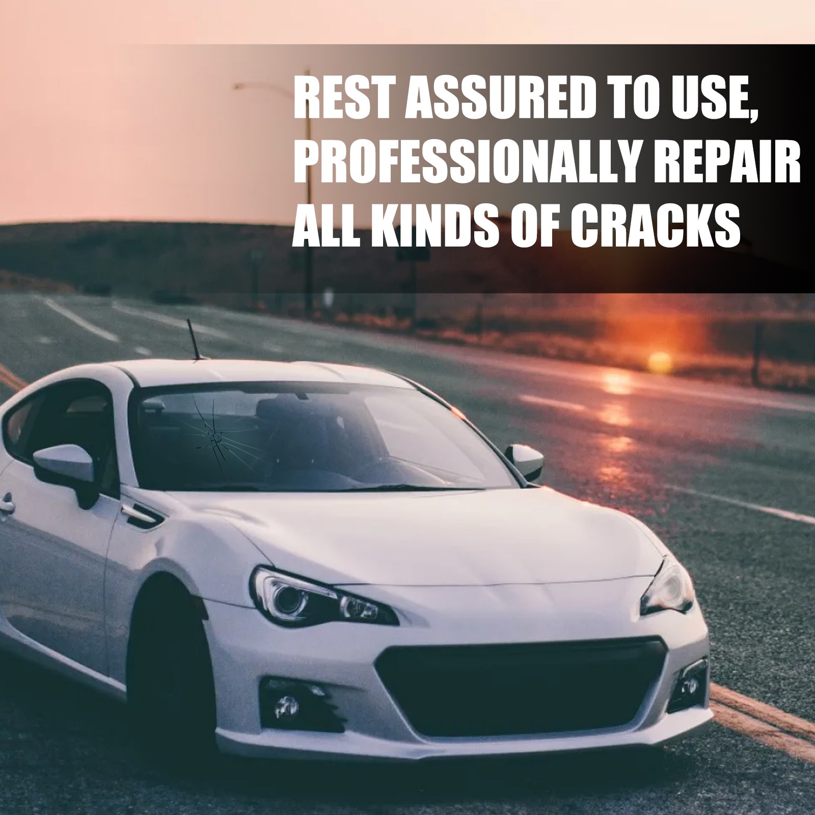 Windshield Repair Kit Auto Glass Crack Resin DIY Chip Fix UV Curing Adhesive