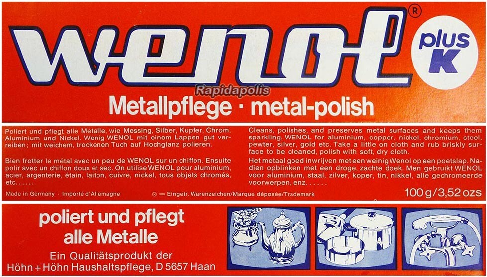Genuine German WENOL Metal Polish ~ TWENTY tubes of 100 grams (3.9 ounces)
