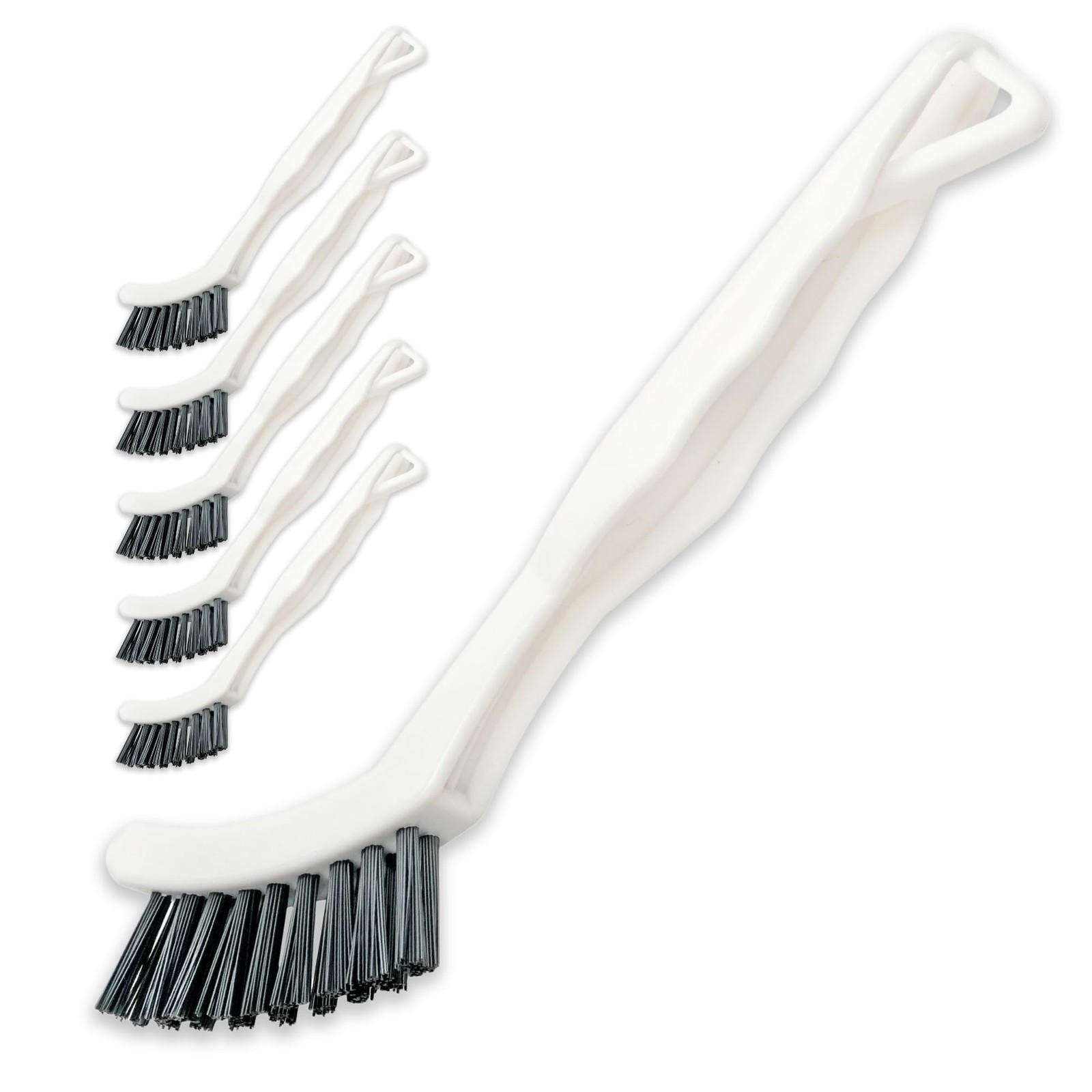 6-Pack Grout Cleaner Brush Scrub Set – Stiff Bristle Scrubbing & Detail Clean…