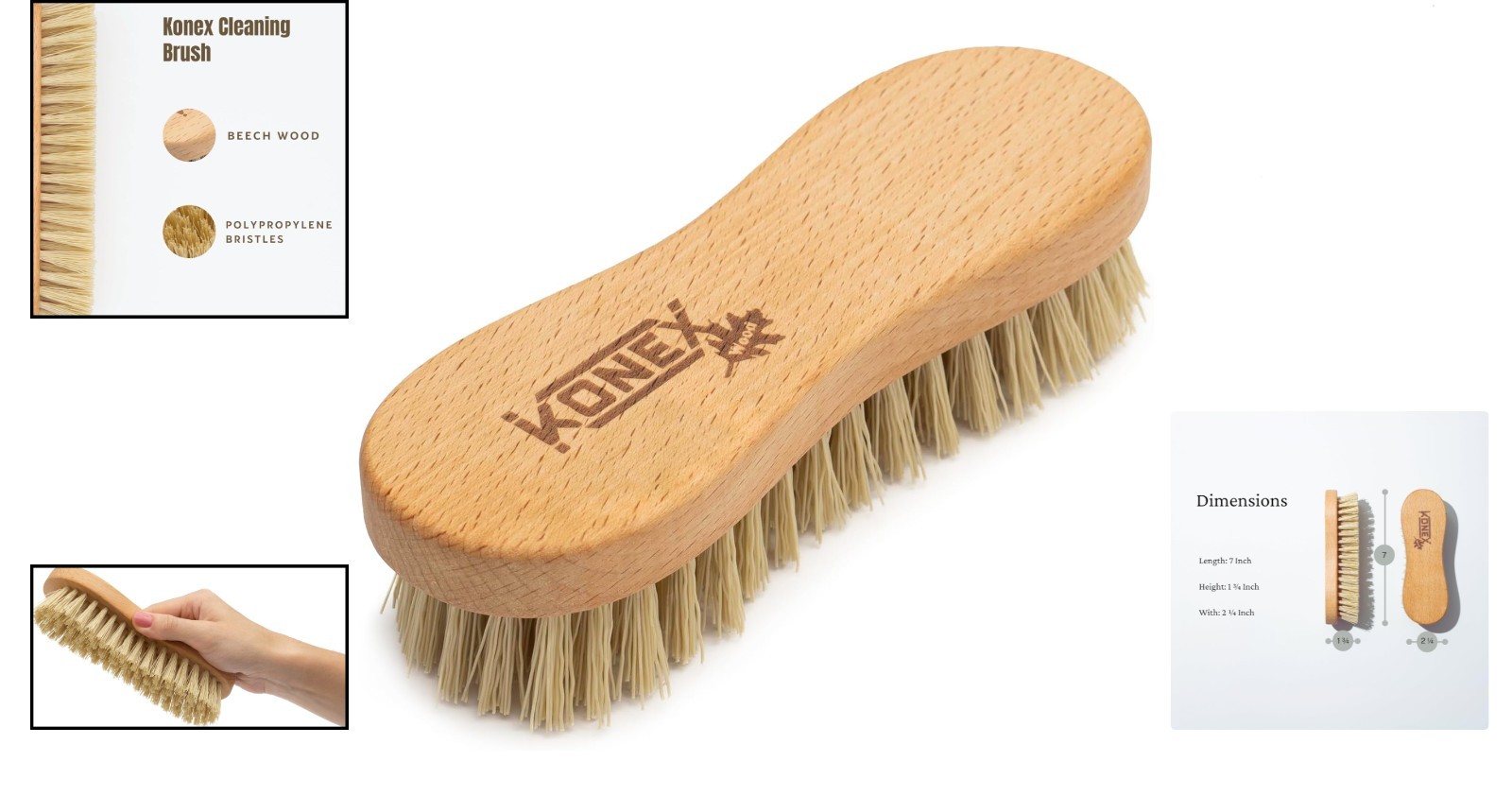 Versatile Hand-Held Scrub Brush for Floors & Walls – Durable Nylon Bristles