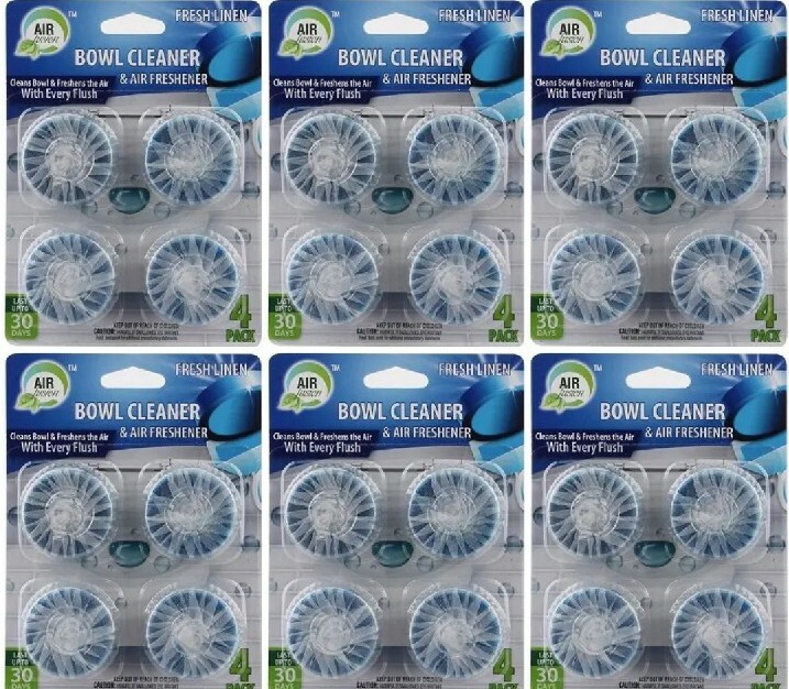 6 Pack Air Fusion Fresh Linen Bowl Cleaner & Air Freshener, 4 Ct/Pack