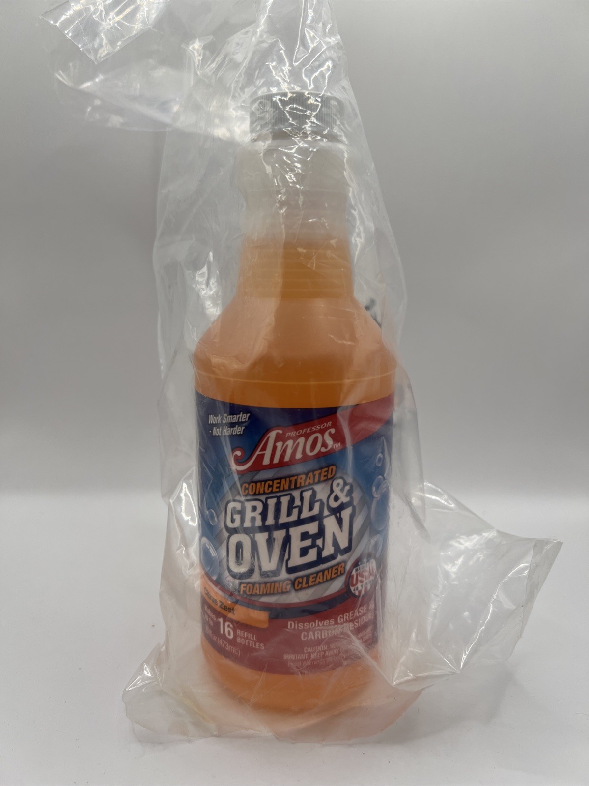 Prof Amos Concentrated Grill & Oven Foaming Cleaner 32 Oz Refill Citrus Zest