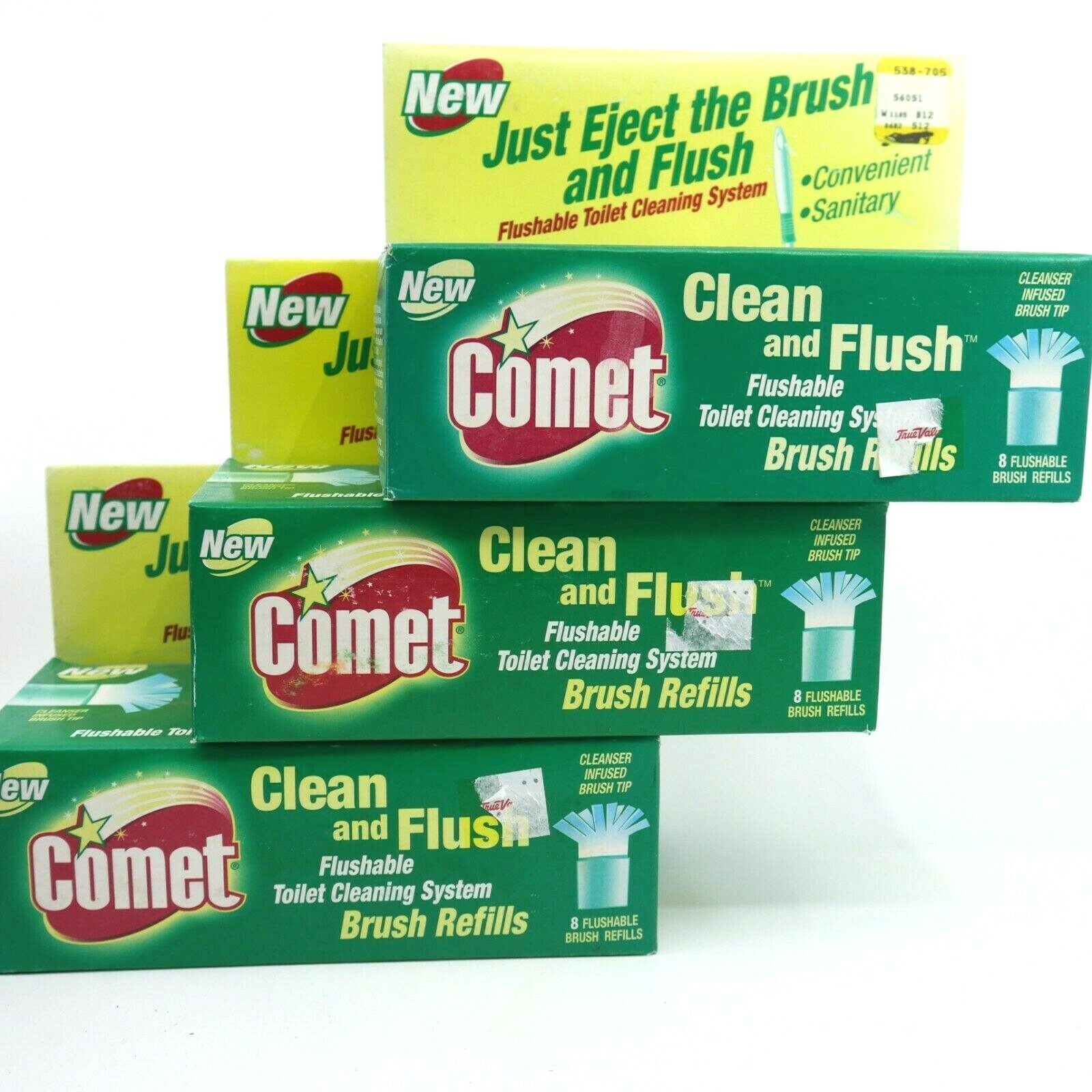 COMET Flushable Toliet Cleaning System Brush Refill 3 Boxes – 24 Refills Total