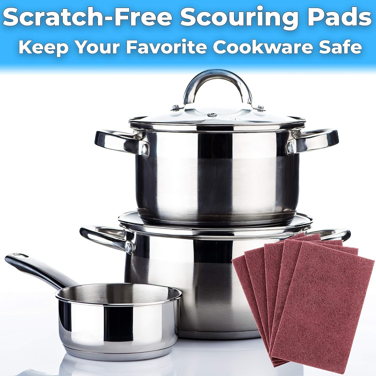 5CTHeavy Duty XL Brown Scouring Pad 6″ x 9″ Large Multipurpose Nylon Steel Pot