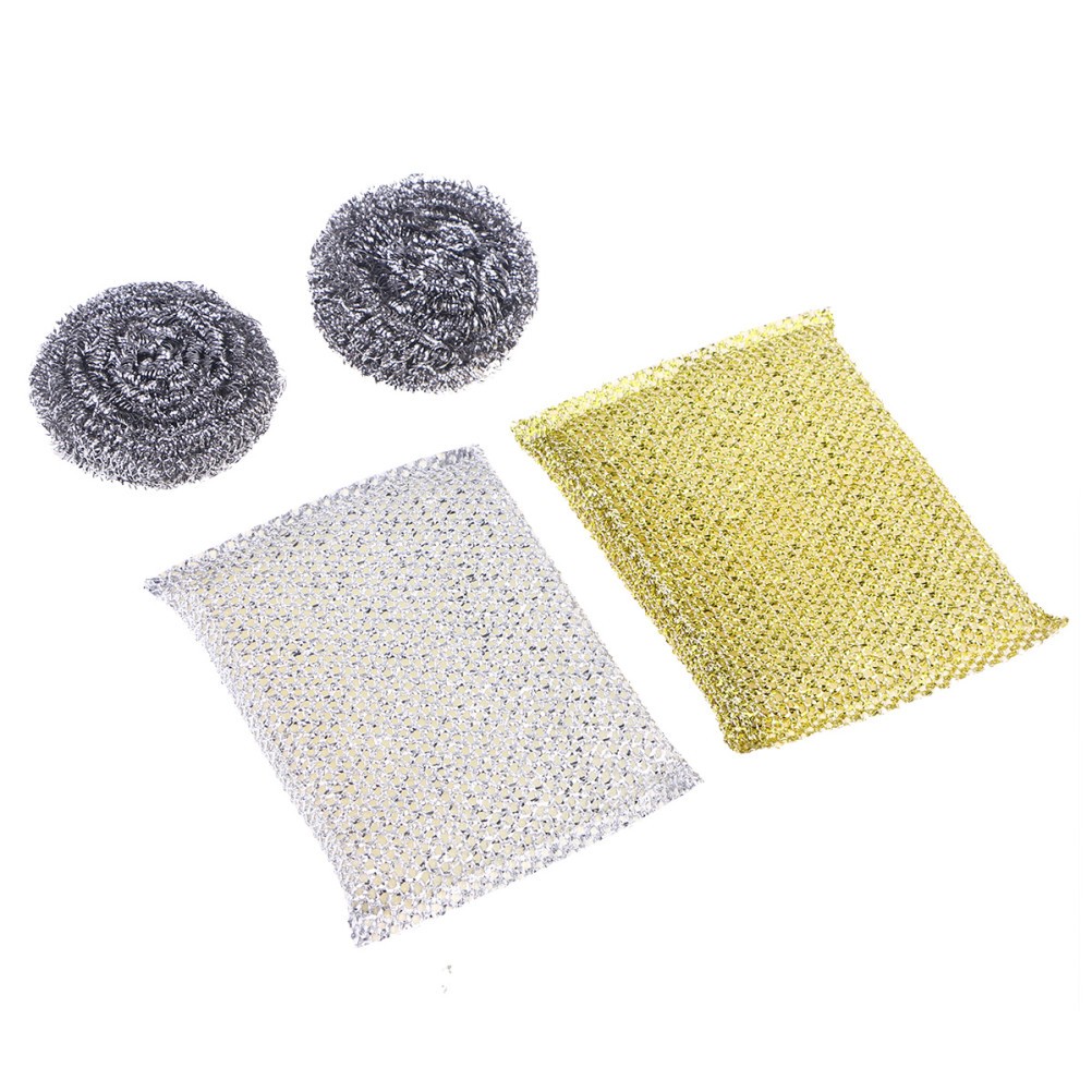 2 Sponges Steel Scrubbers for Cleaning Dishes Kitchen Washing Duster