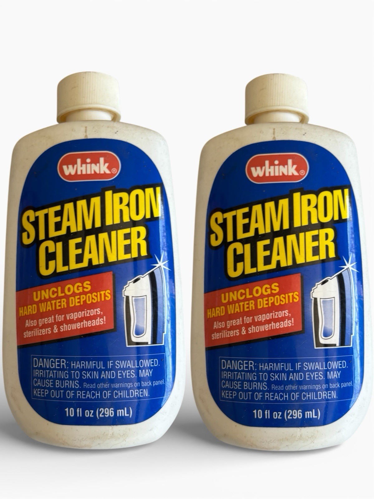 (2) Whink Steam Iron Cleaner Unclogs Hard Water Deposits Discontinued 10 oz HTF