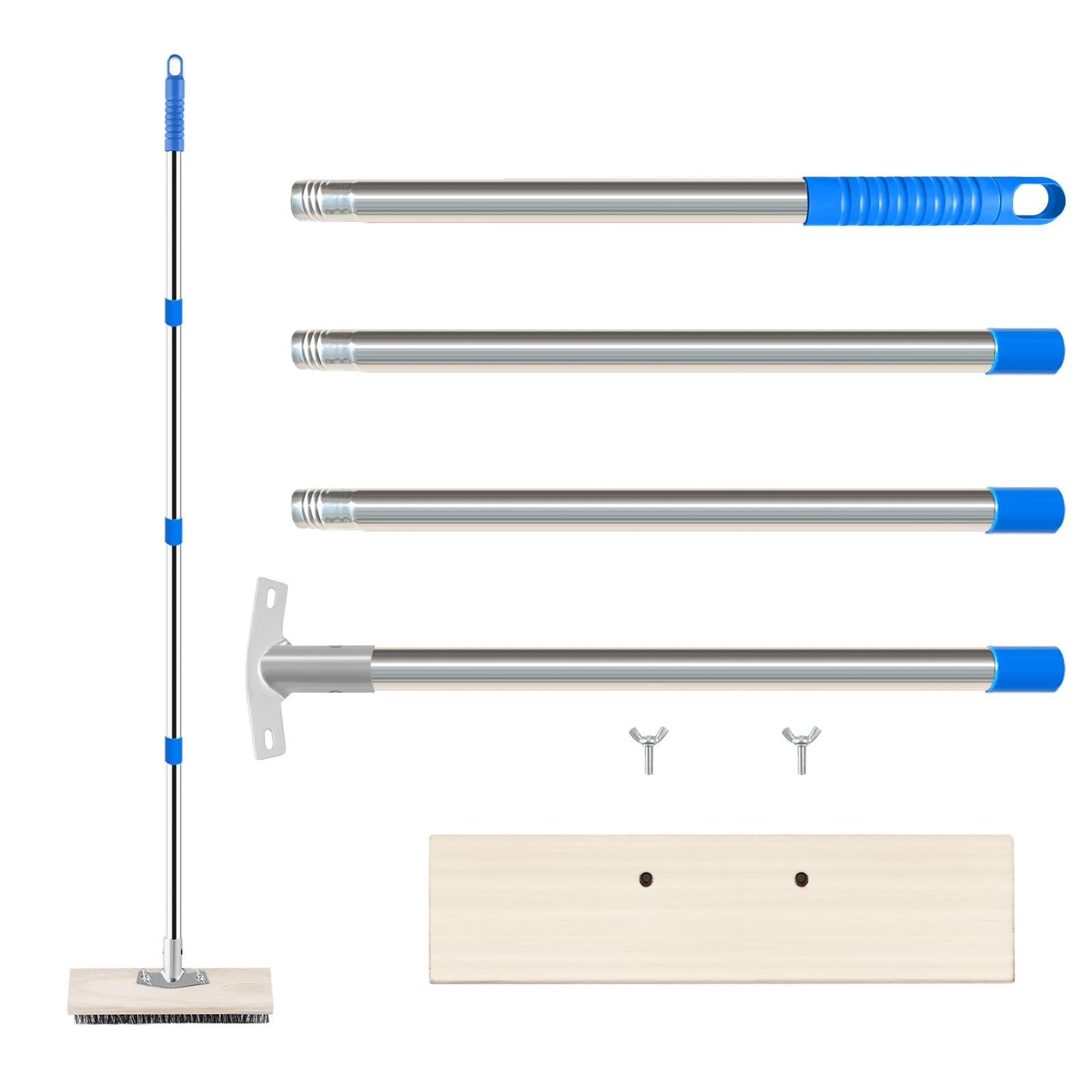 Stainless Steel Wire Scrub Brush with 62″ Long Handle,Heavy Duty Stiff Metal …