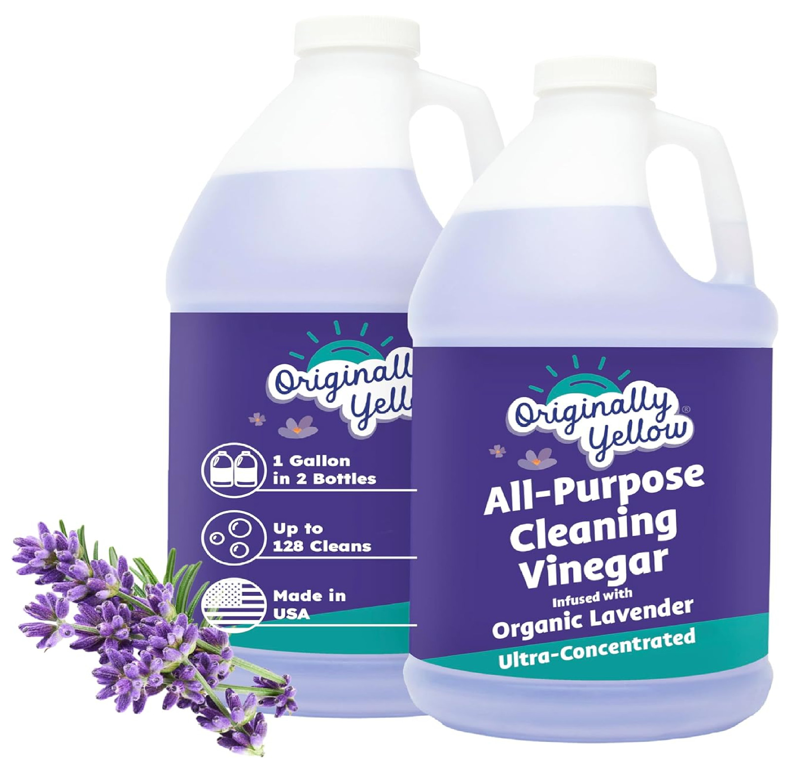 Originally Yellow Lemon Vinegar For Cleaning Purpose | USA Made All Purpose Clea