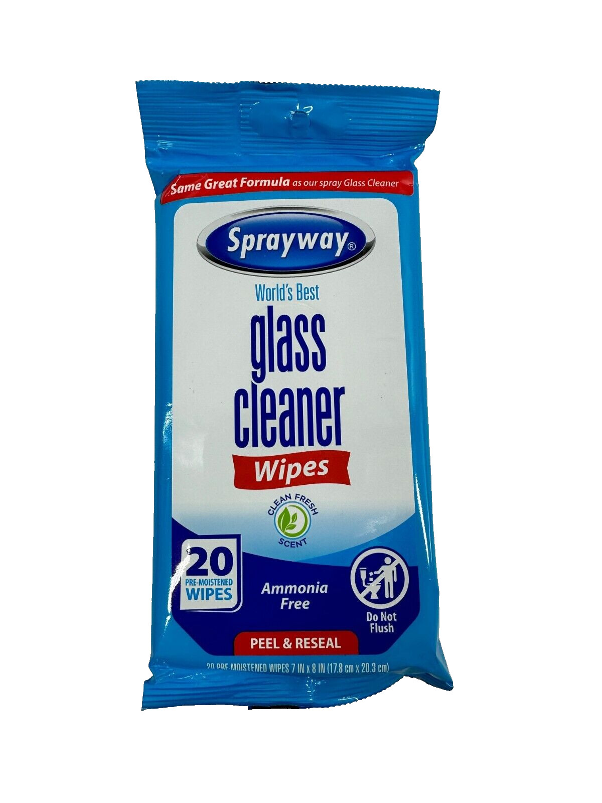 Sprayway Glass Cleaner Wipes (20-Count Each) Lot of 6 -120 Wipes Total SW199R