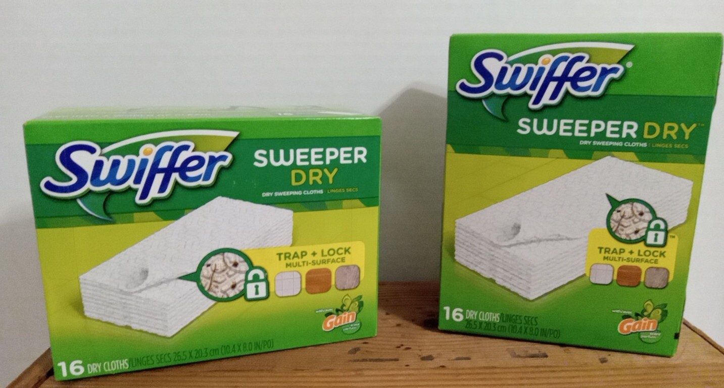 2- Swiffer Sweeper Dry Gains 16 Count