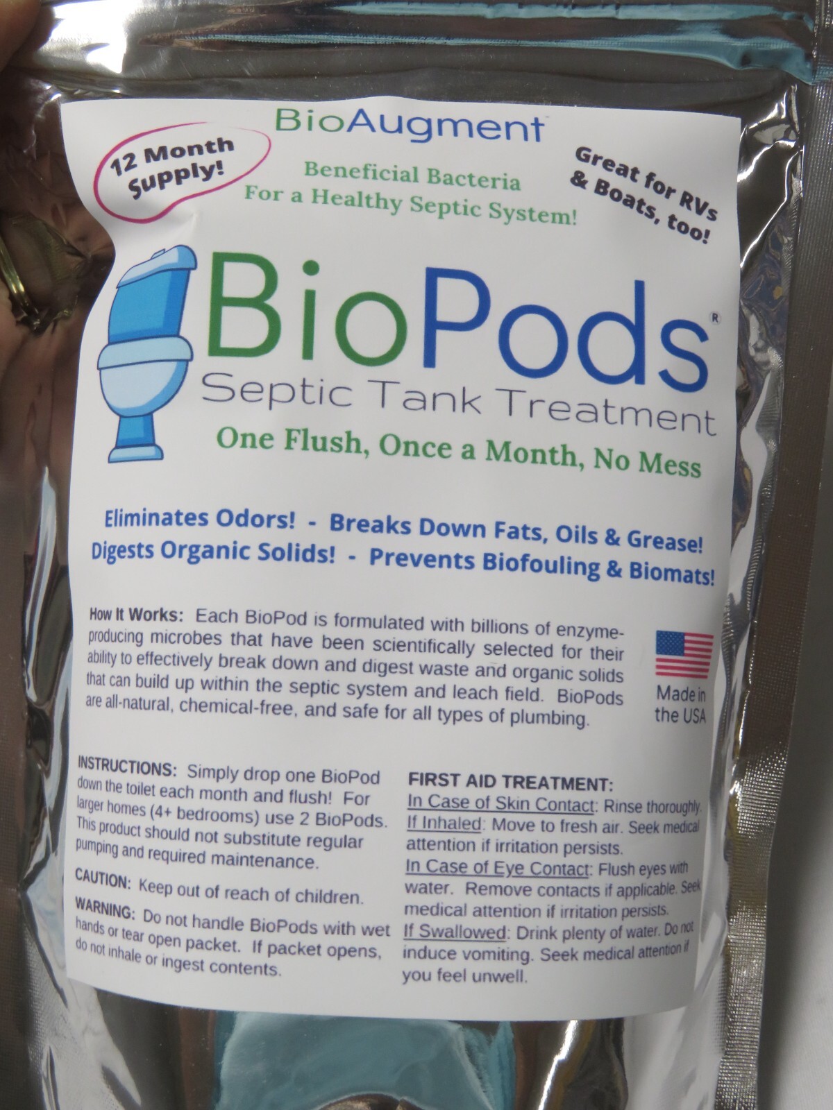 Septic Tank Treatment ALL NATURAL CHEMICAL FREE Bio Pods RVs & Boats and More