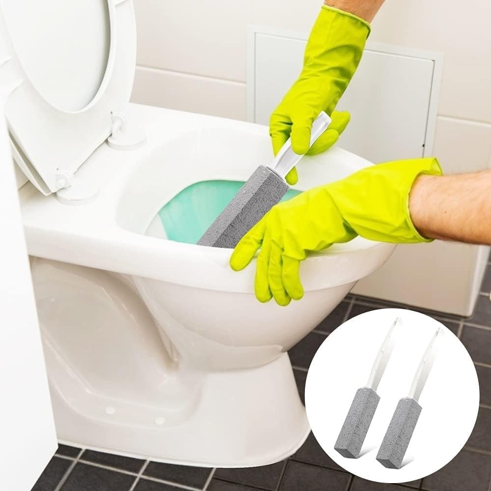 Versatile 2-Pack Pumice Stone Hard Water Cleaner for Toilets, Sinks & Tubs