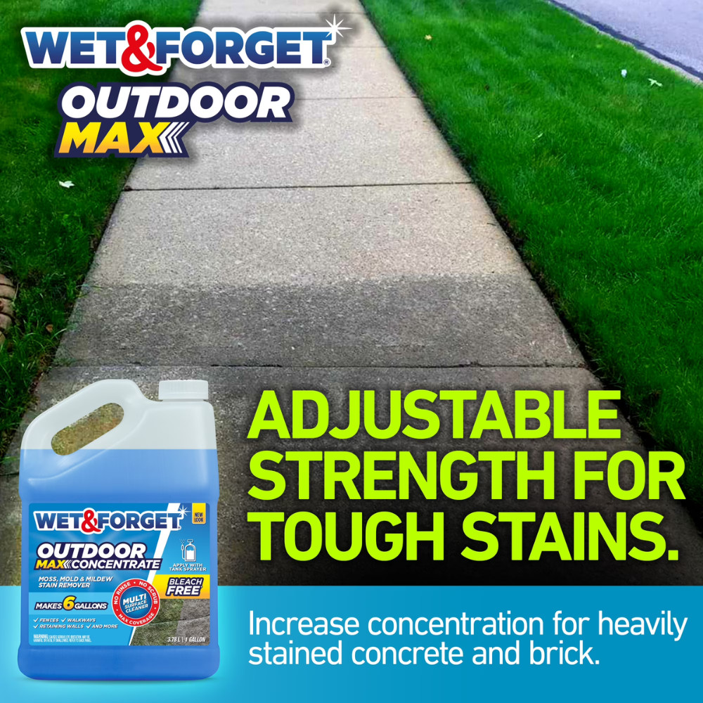 Wet & Forget Outdoor Cleaner Concentrate 1 Gal, Mold, Mildew, Moss Killer, 2Pack