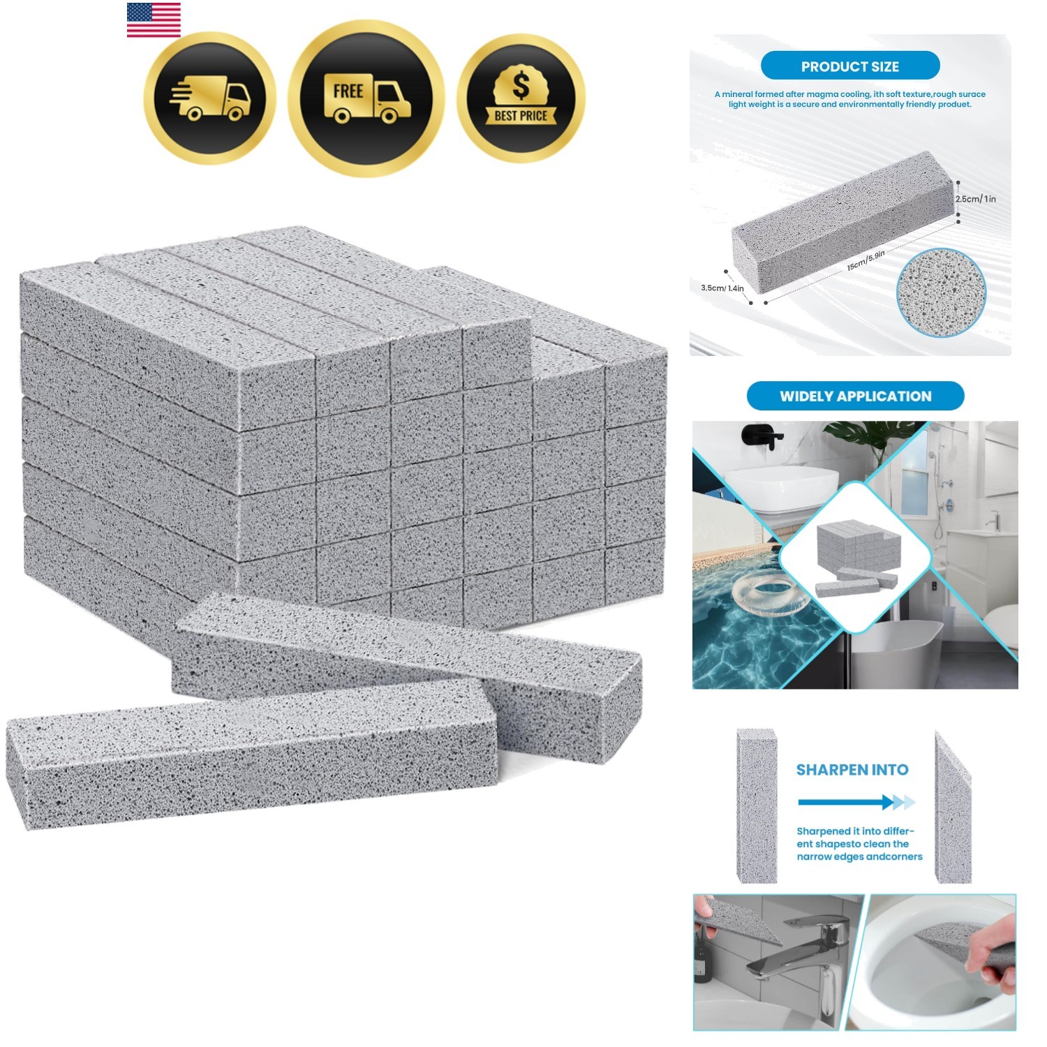 30 Pack Pumice Stone for Toilet Bowl Cleaning, Toilet Pumice Stones for Clean…