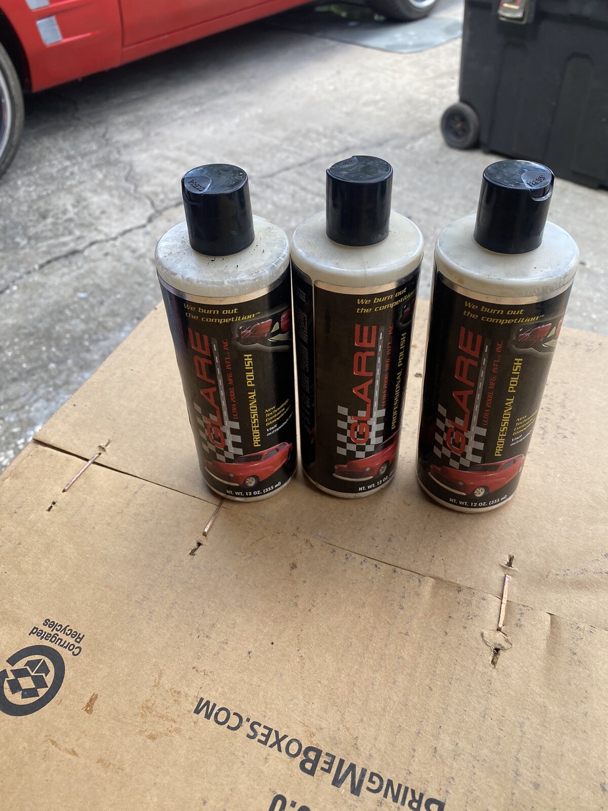 GLARE Ultra 2000 PROFESSIONAL Auto POLISH Wax NOT PESTICIDES 12OZ 3 Bottles Lot