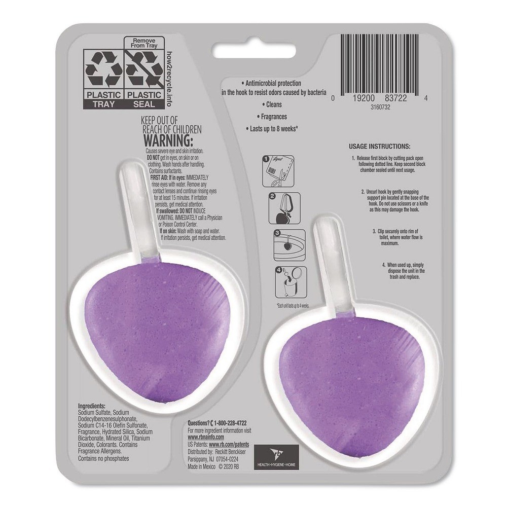 LYSOL Brand 19200-83722 Automatic Toilet Bowl Cleaner – Cotton Lilac (2/PK) New