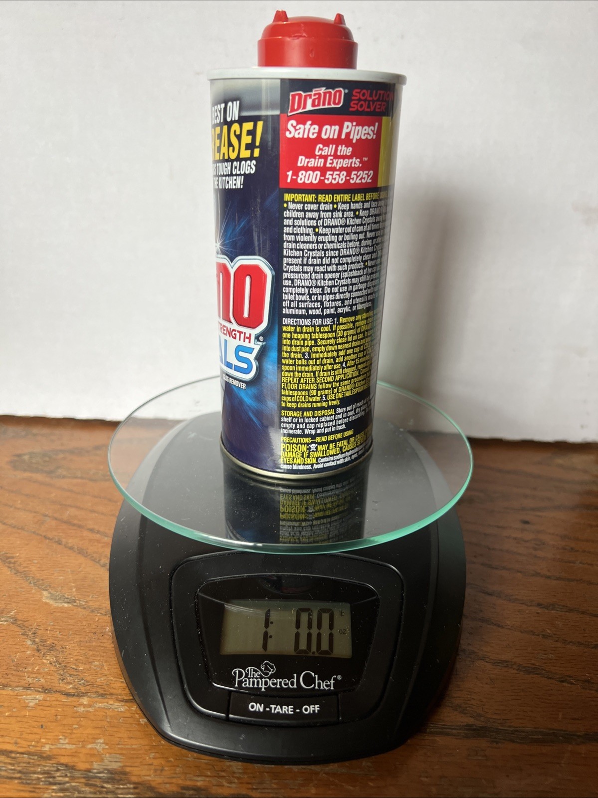 DRANO Professional Strength Crystals 2011 SC Johnson 18oz Opened Mostly Full