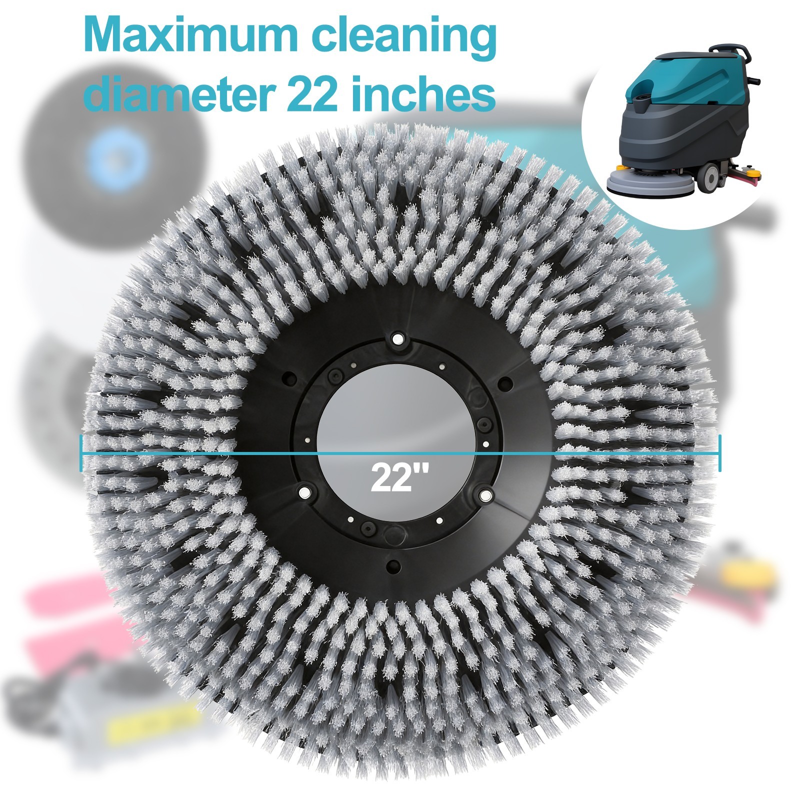 POHIR 22″ Floor Scrubber Brush Disk Commercial Rotary Cleaning Replacement Brush