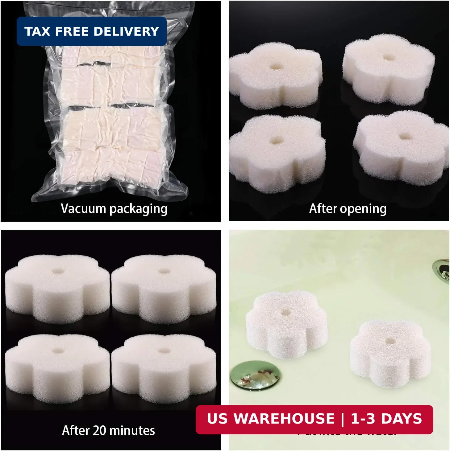 24 Pieces Sponge for Hot Tub Accessories, Flower Oil Scum Absorber for Swimming